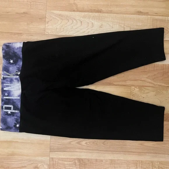 Pink Victoria Secret MLB NY Yankees Capri leggings yoga pants baseball - Picture 6 of 6